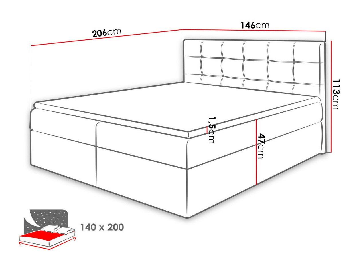 Boxspring krevet Comfivo 195 (Muna 10)