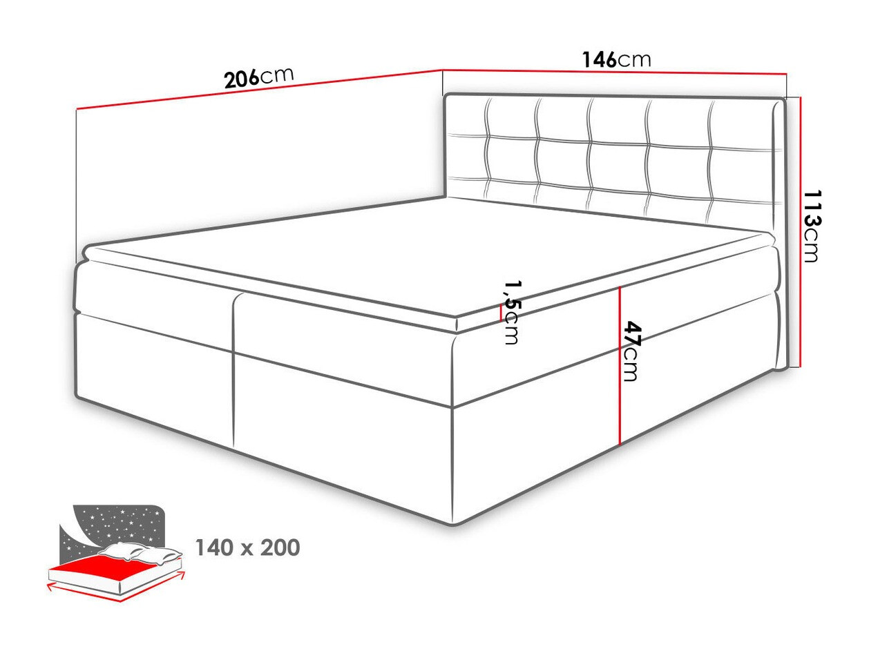 Boxspring krevet Comfivo 195 (Soft 017)