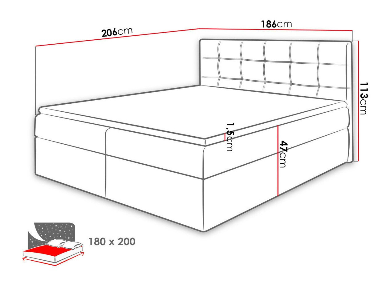Boxspring krevet Comfivo 195 (Soft 017)
