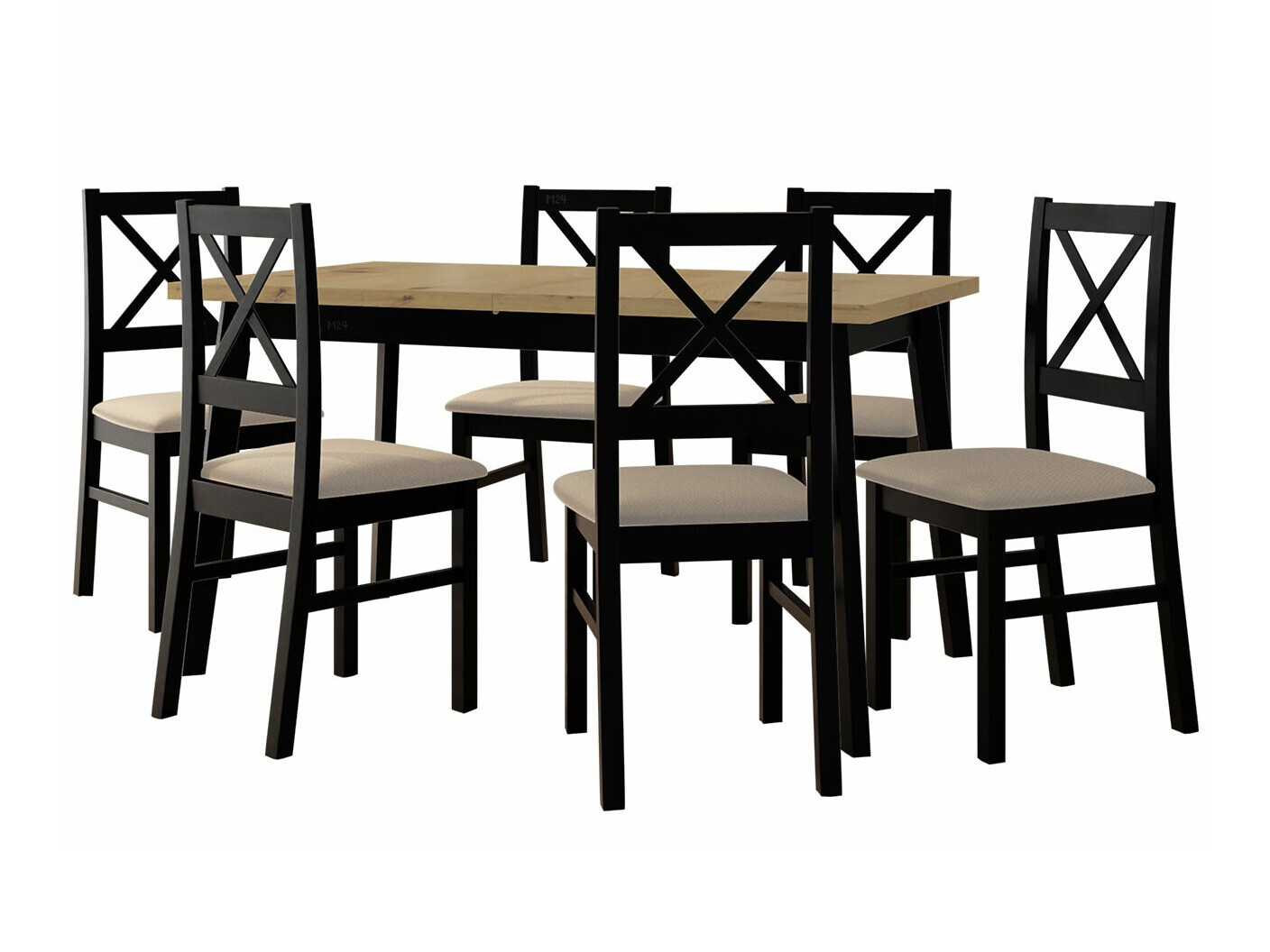Trpezarijski set Victorville 295 (Artisan hrast + Crno)