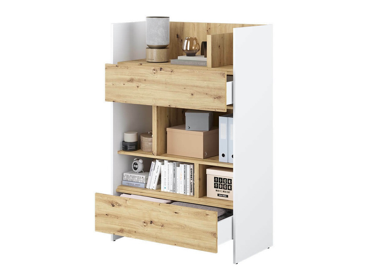 Polica Concept Pro Lenart IX (Belo + Artisan hrast)