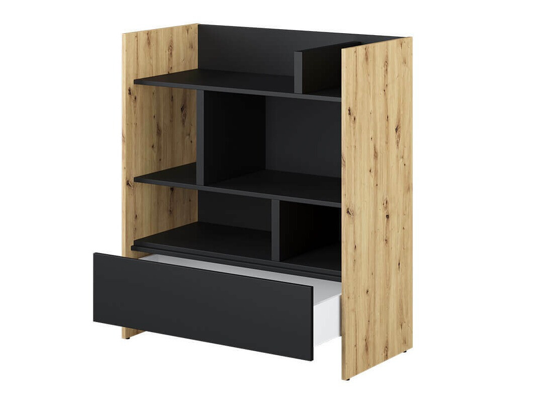 Polica Concept Pro Lenart Levfere 149 (Zanatski hrast + Crno)
