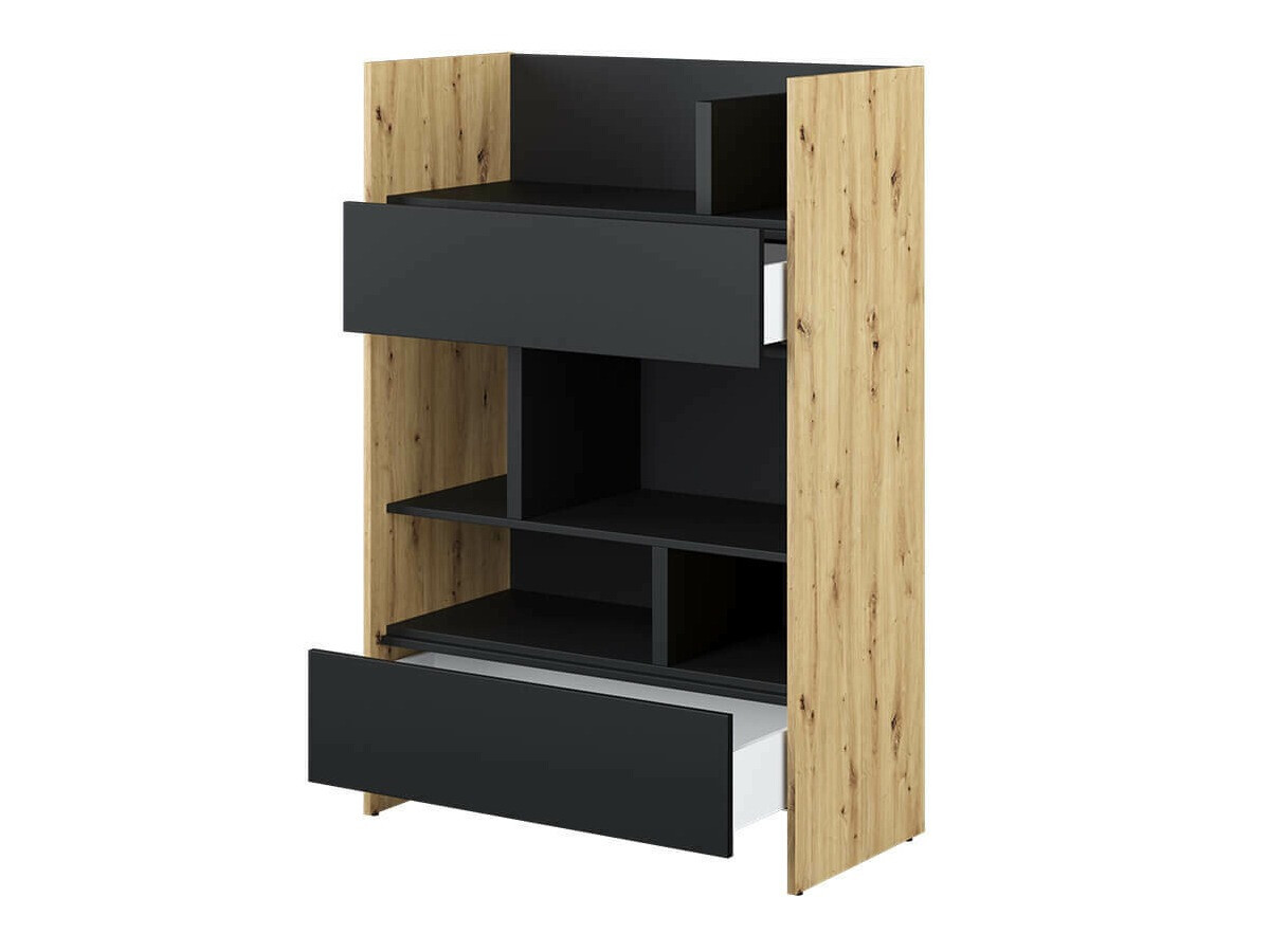 Polica Concept Pro Lenart Levfere 150 (Zanatski hrast + Crno)