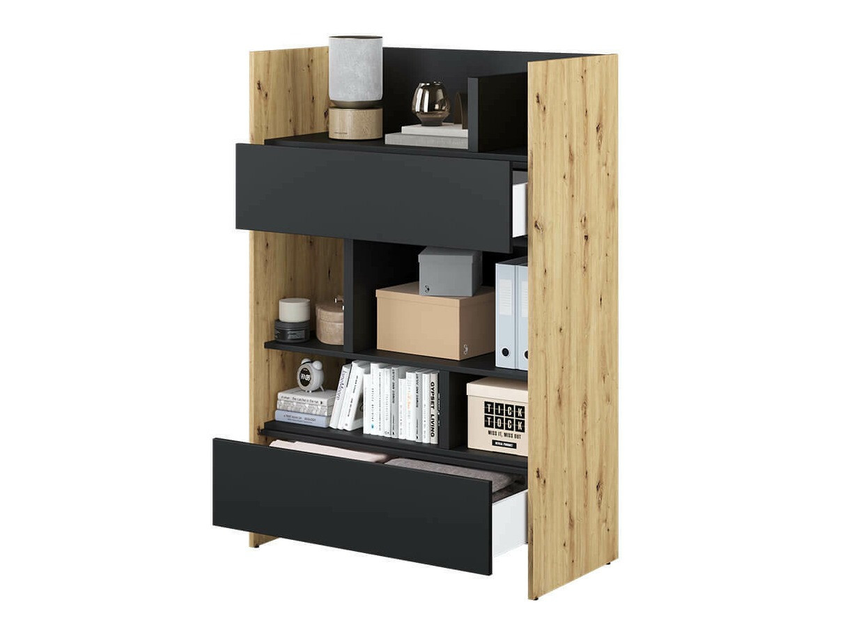 Polica Concept Pro Lenart Levfere 150 (Zanatski hrast + Crno)