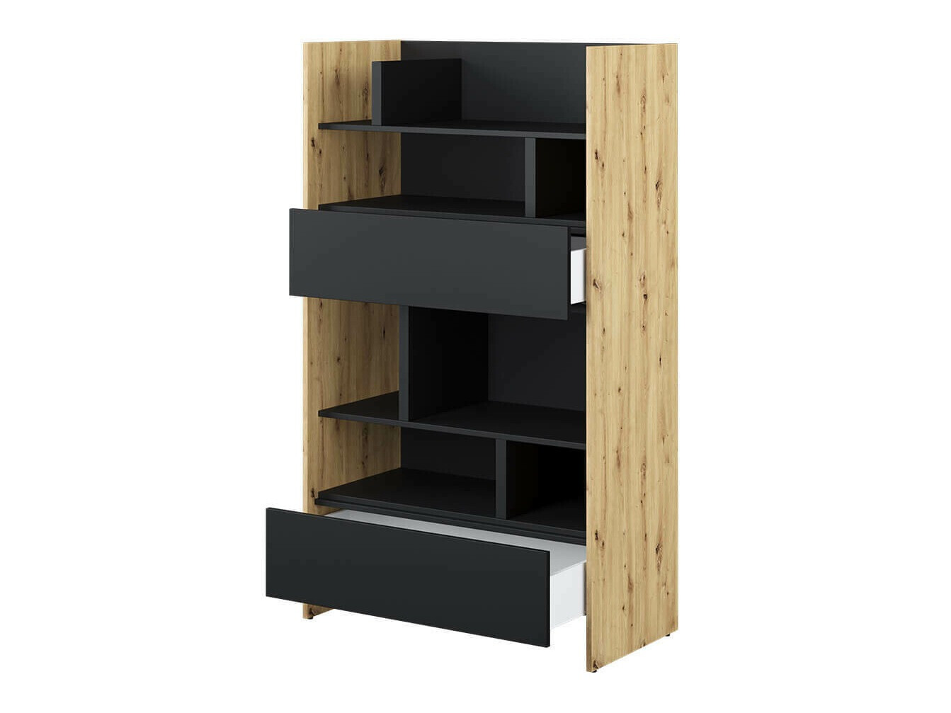 Polica Concept Pro Lenart Levfere 151 (Zanatski hrast + Crno)