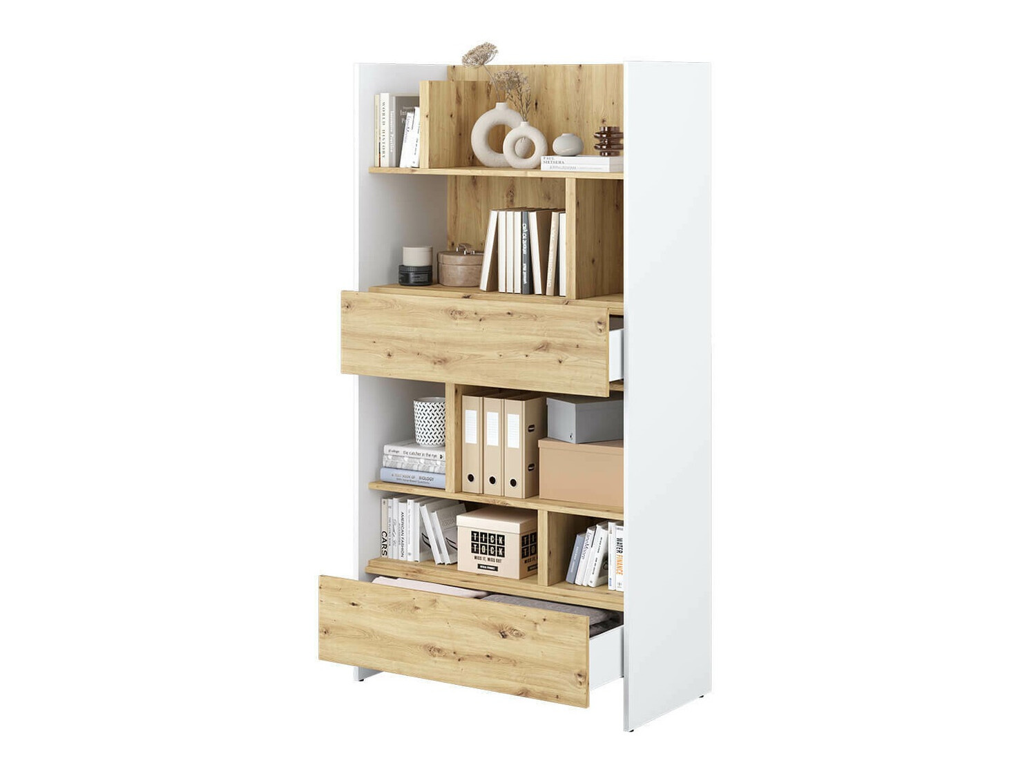 Polica Concept Pro Lenart Levfere 152 (Belo + Artisan hrast)