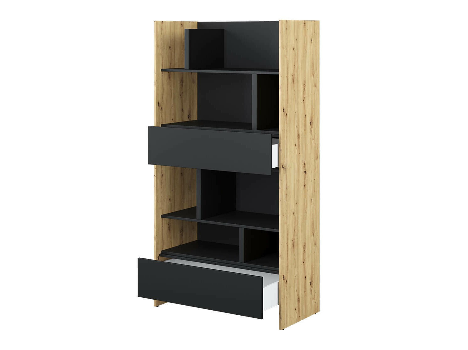 Polica Concept Pro Lenart Levfere 152 (Zanatski hrast + Crno)