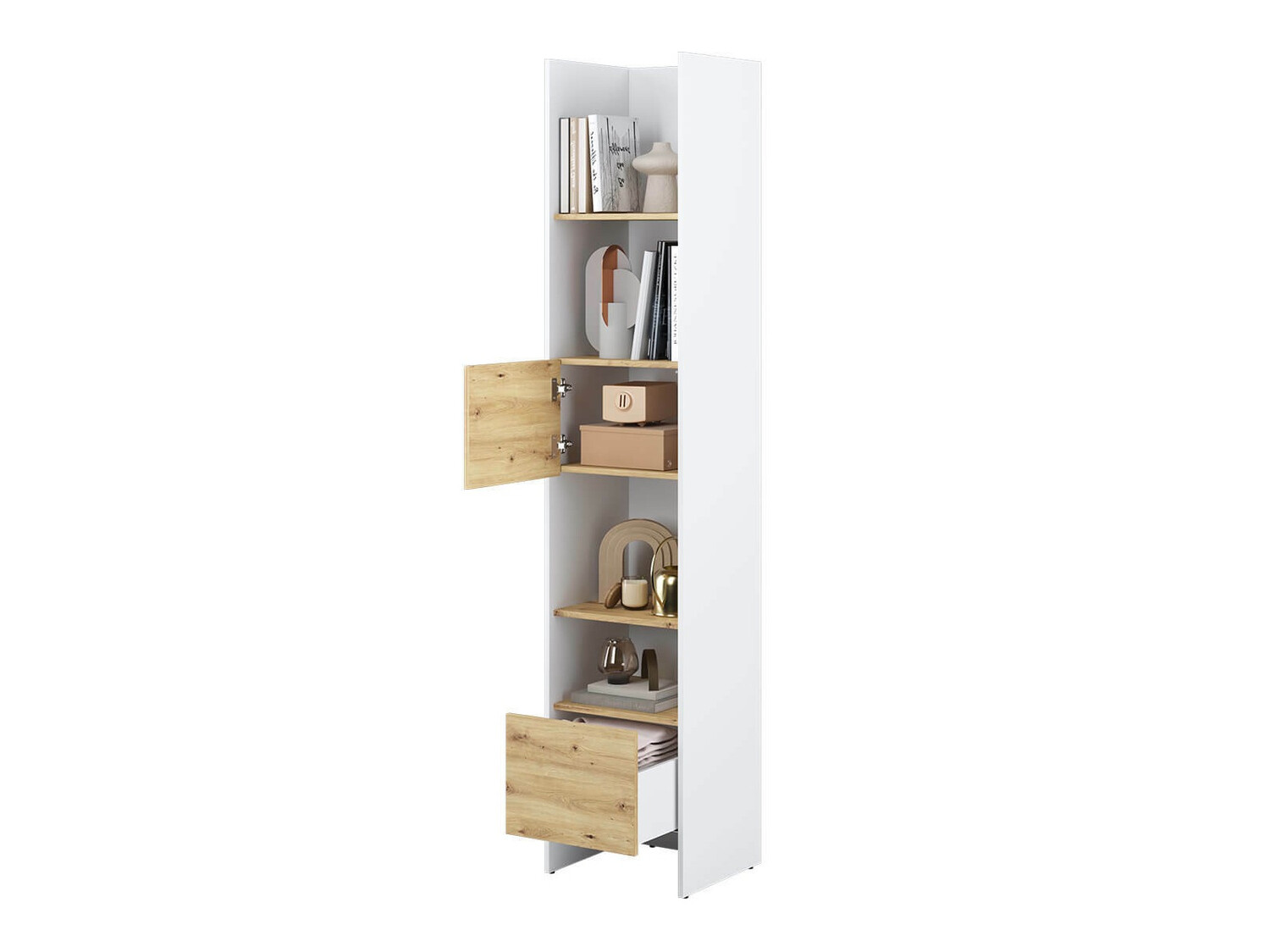 Polica Concept Pro Lenart VI (Belo + Artisan hrast)