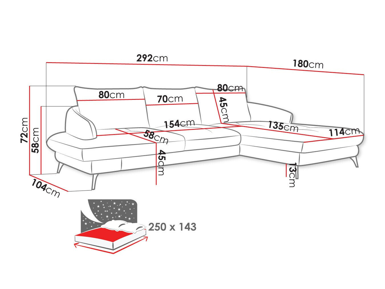 Ugaona sofa Lincoln 173 (Barrel 97)