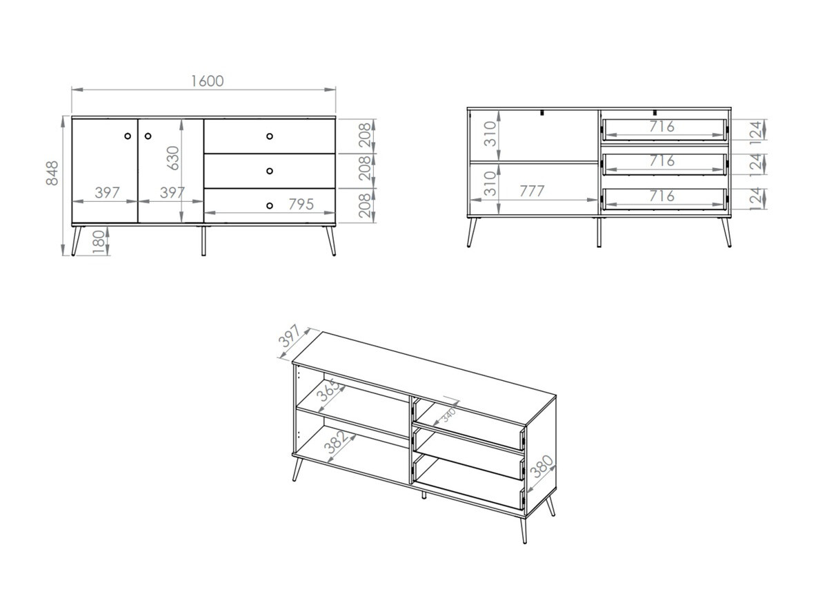 Komoda Flonovu 102 (Tamno plava + Zlatan)