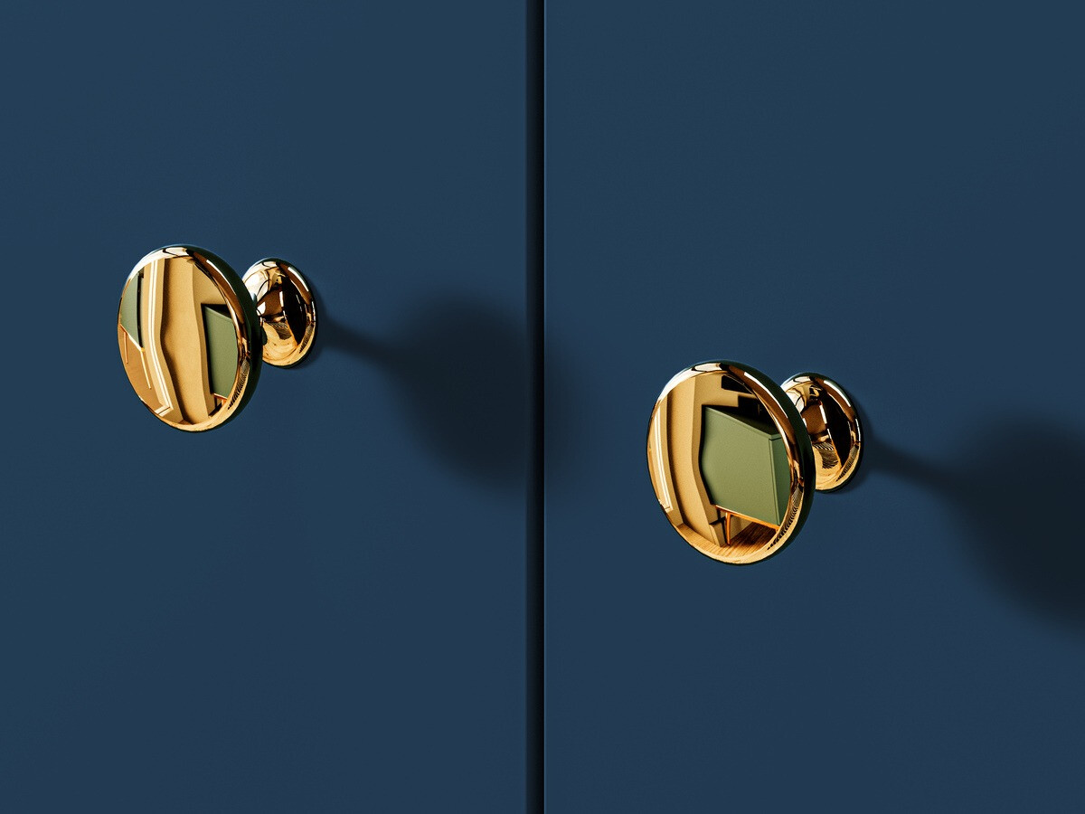 Komoda Flonovu 102 (Tamno plavo + Zlatna)