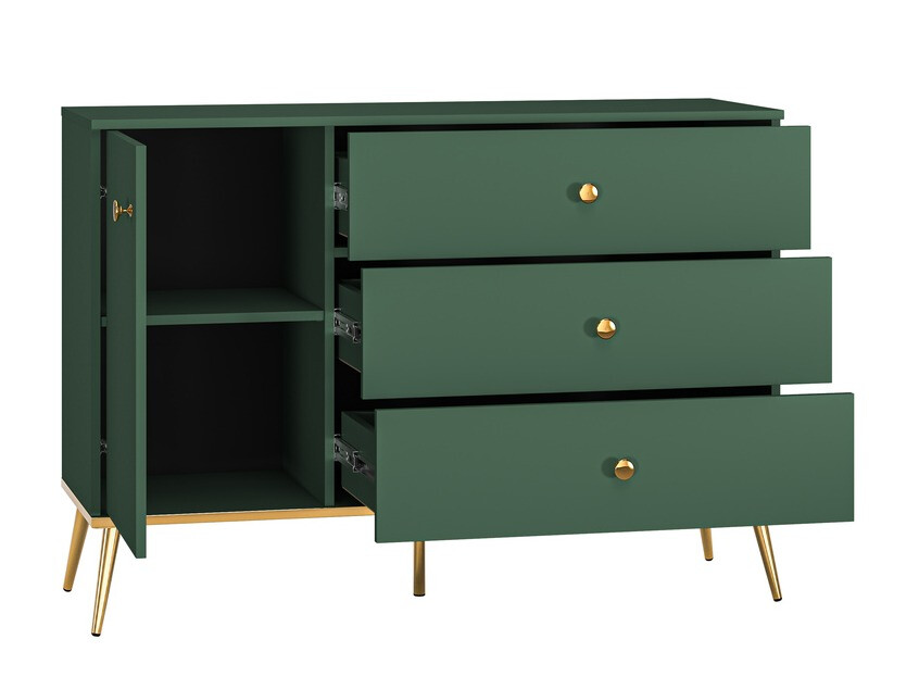 Komoda Flonovu 103 (Tamno zelena + Zlatan)