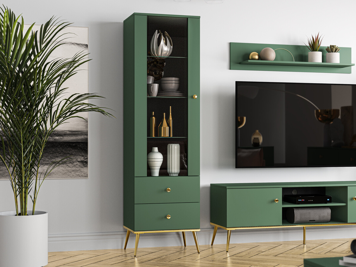 Polica Flonovu 100 (Tamno zelena + Zlatan)