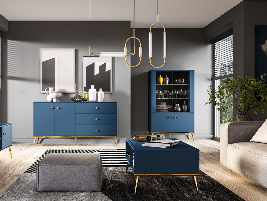 Polica Flonovu 101 (Tamno plava + Zlatan)