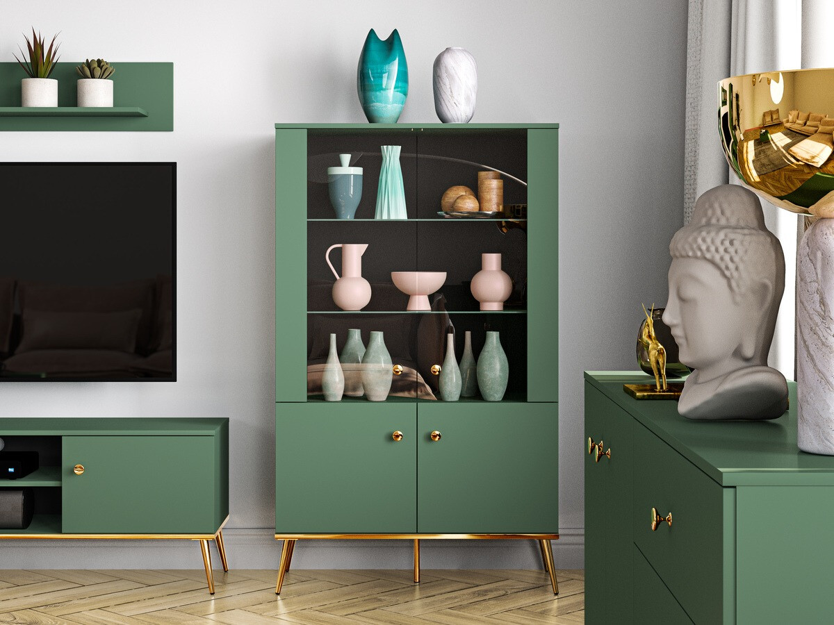 Polica Flonovu 101 (Tamno zelena + Zlatan)