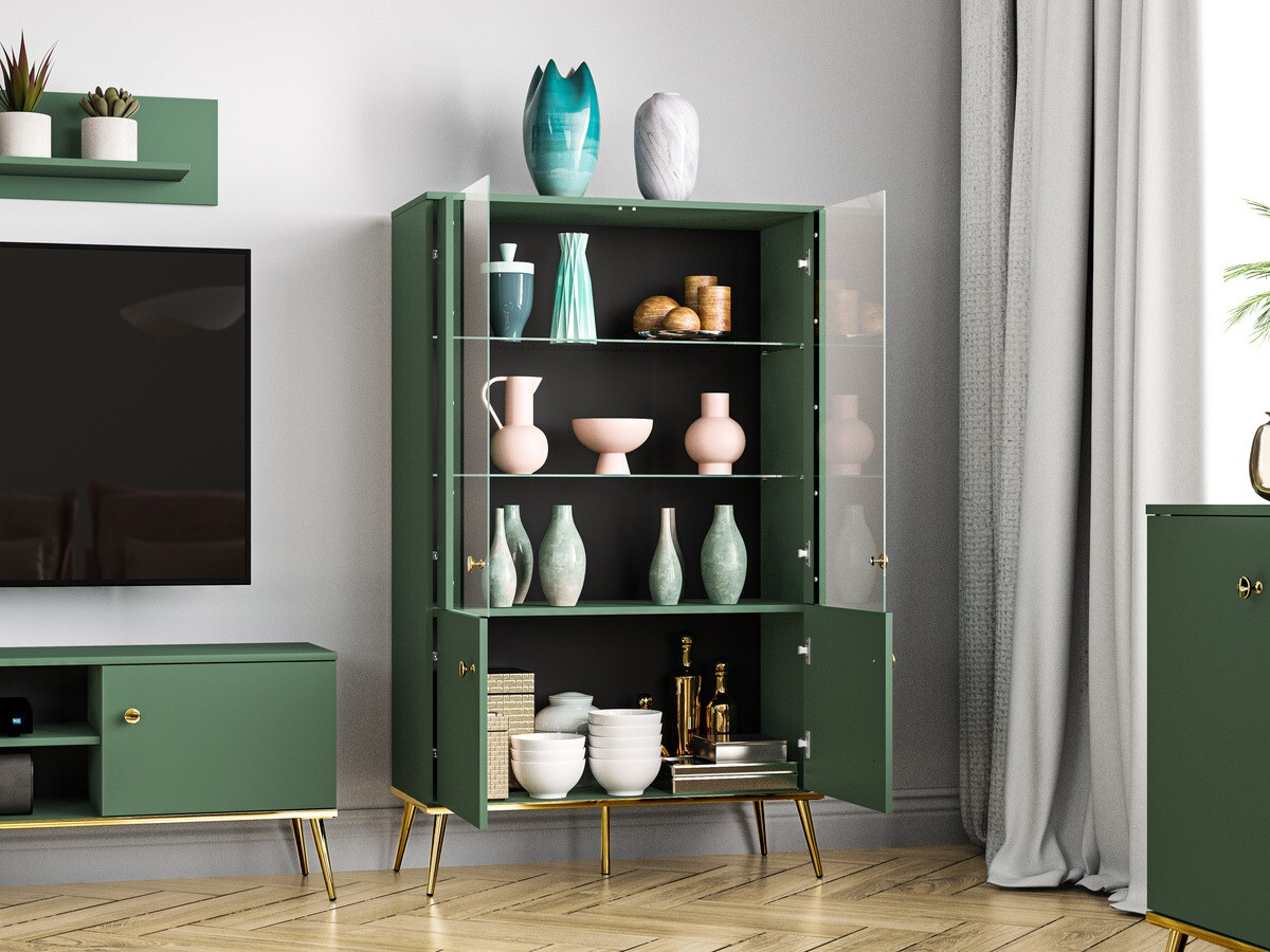 Polica Flonovu 101 (Tamno zelena + Zlatan)