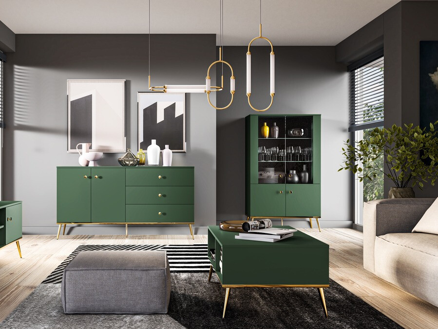 Polica Flonovu 101 (Tamno zelena + Zlatan)