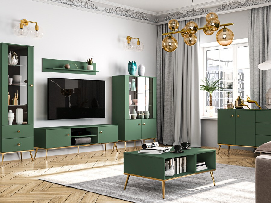 Stočić za kafu Flonovu 106 (Tamno zelena + Zlatan)