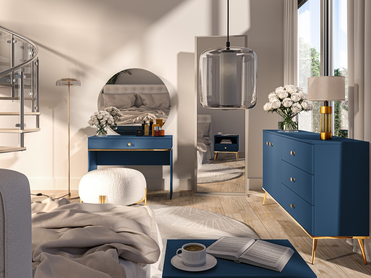 Toaletni sto Flonovu 108 (Tamno plava + Zlatan)