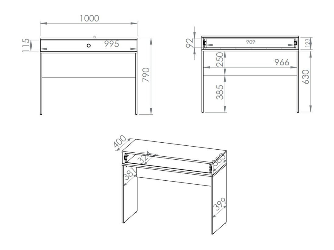 Toaletni sto Flonovu 108 (Tamno plava + Zlatan)