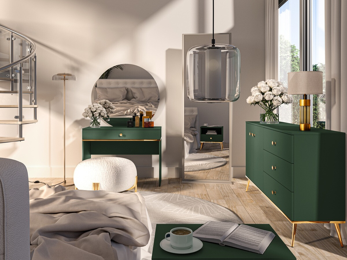 Toaletni sto Flonovu 108 (Tamno zelena + Zlatan)