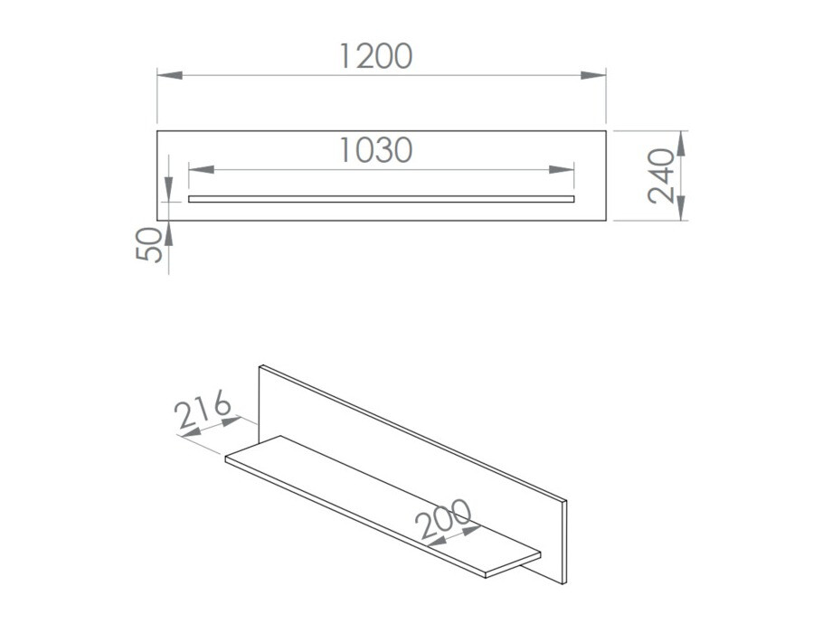 Zidna polica Flonovu 107 (Tamno plava)