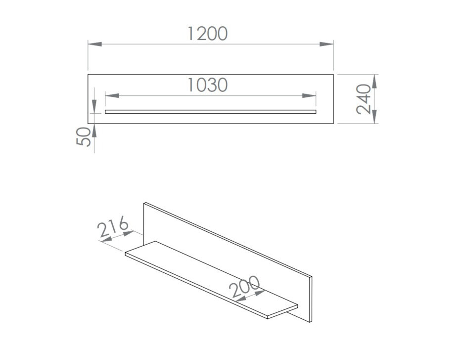 Zidna polica Flonovu 107 (Tamno zelena)