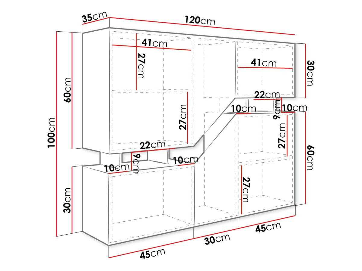 Ormarić Comfivo Daldune 101 (Hrast Votan + Antracit)