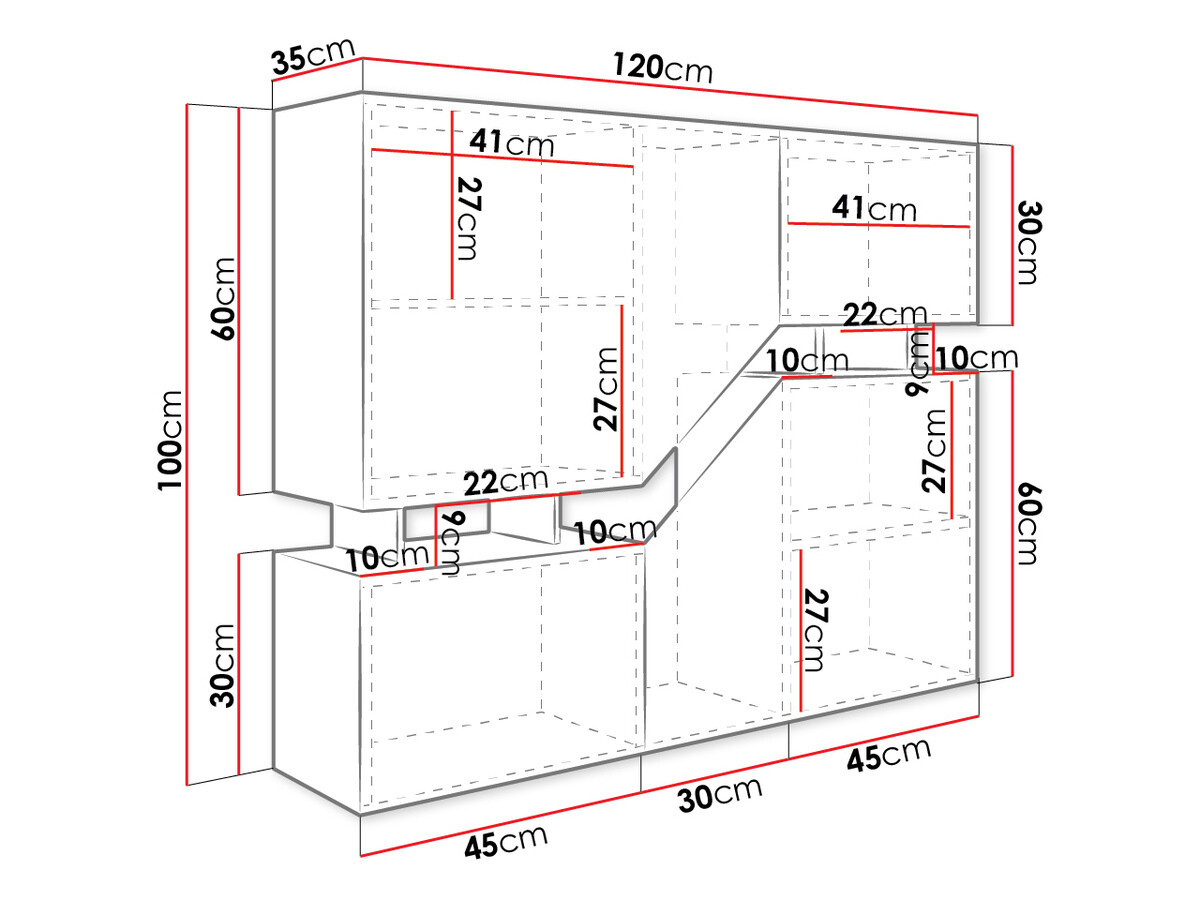 Ormarić Comfivo Daldune 101 (Вотан храст + Belo)