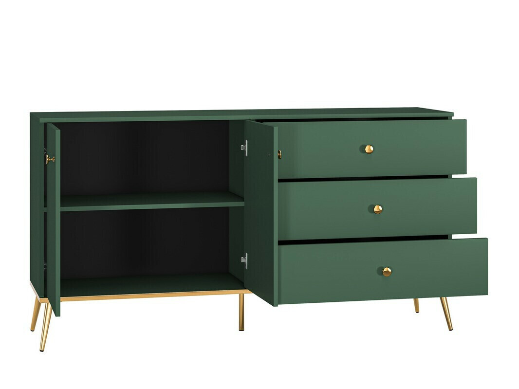 Set za dnevnu sobu Flonovu 109 (Tamno zelena + Zlatan)