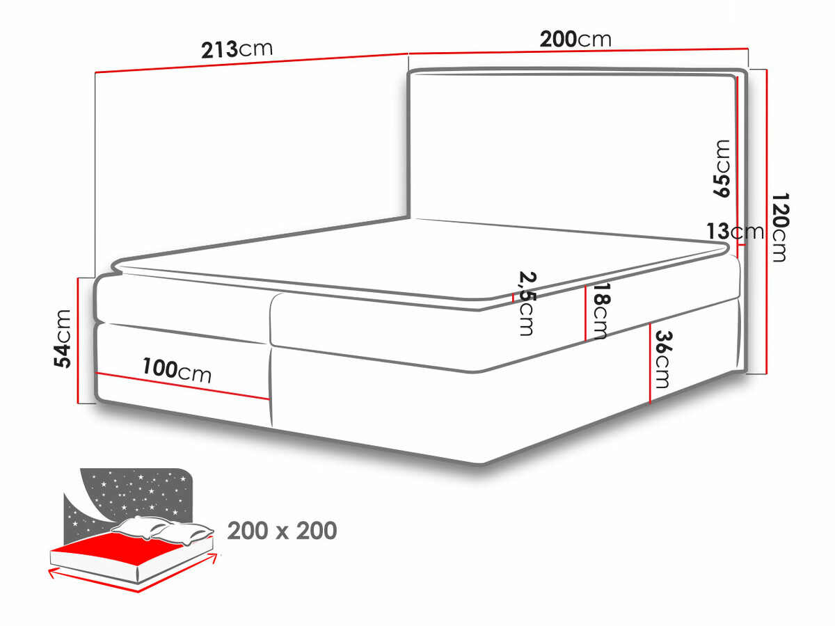 Boxspring krevet Baltimore 163 (Muna 05)