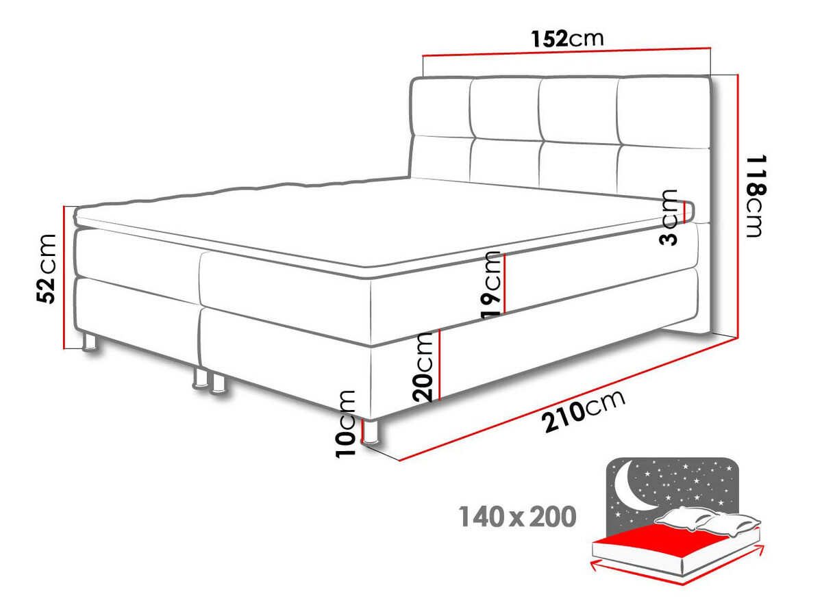 Boxspring krevet ComfiDream Aelion (Fresh 32)