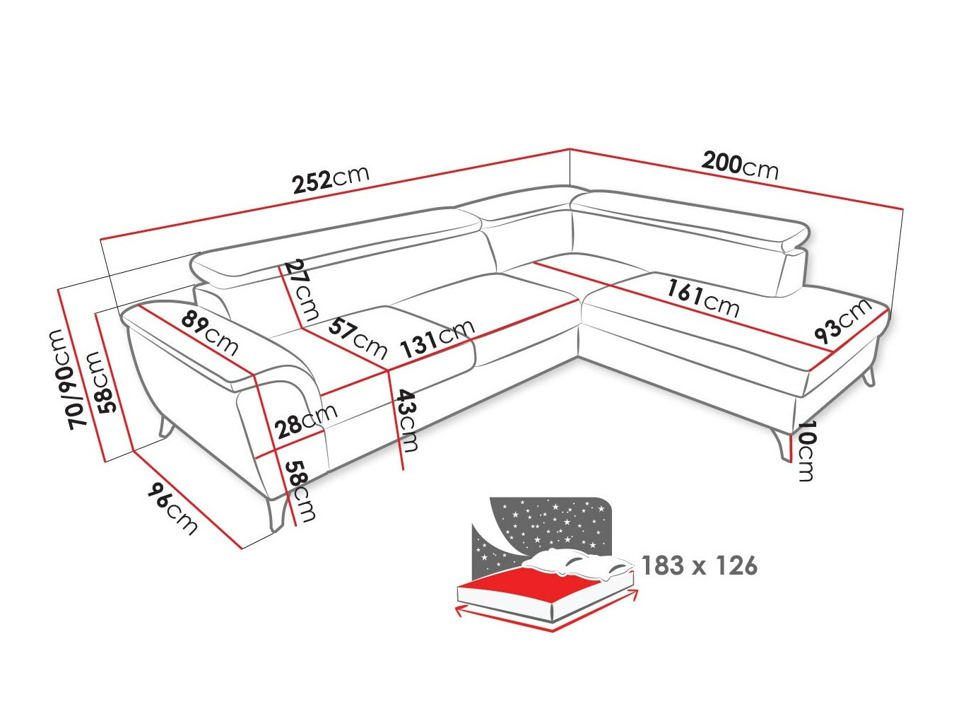 Ugaona sofa Lincoln 178 (Zetta 293)