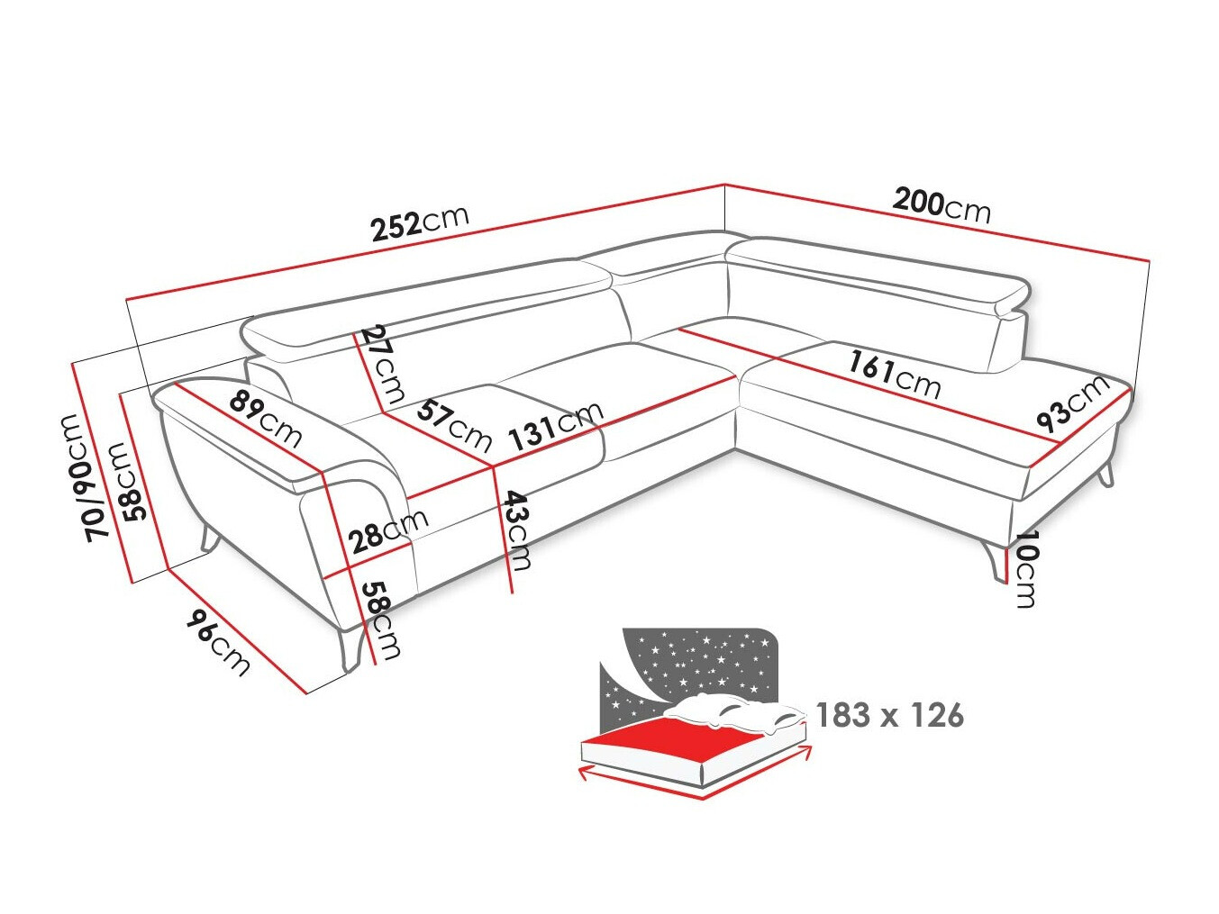 Ugaona sofa Lincoln 178 (Zetta 293)
