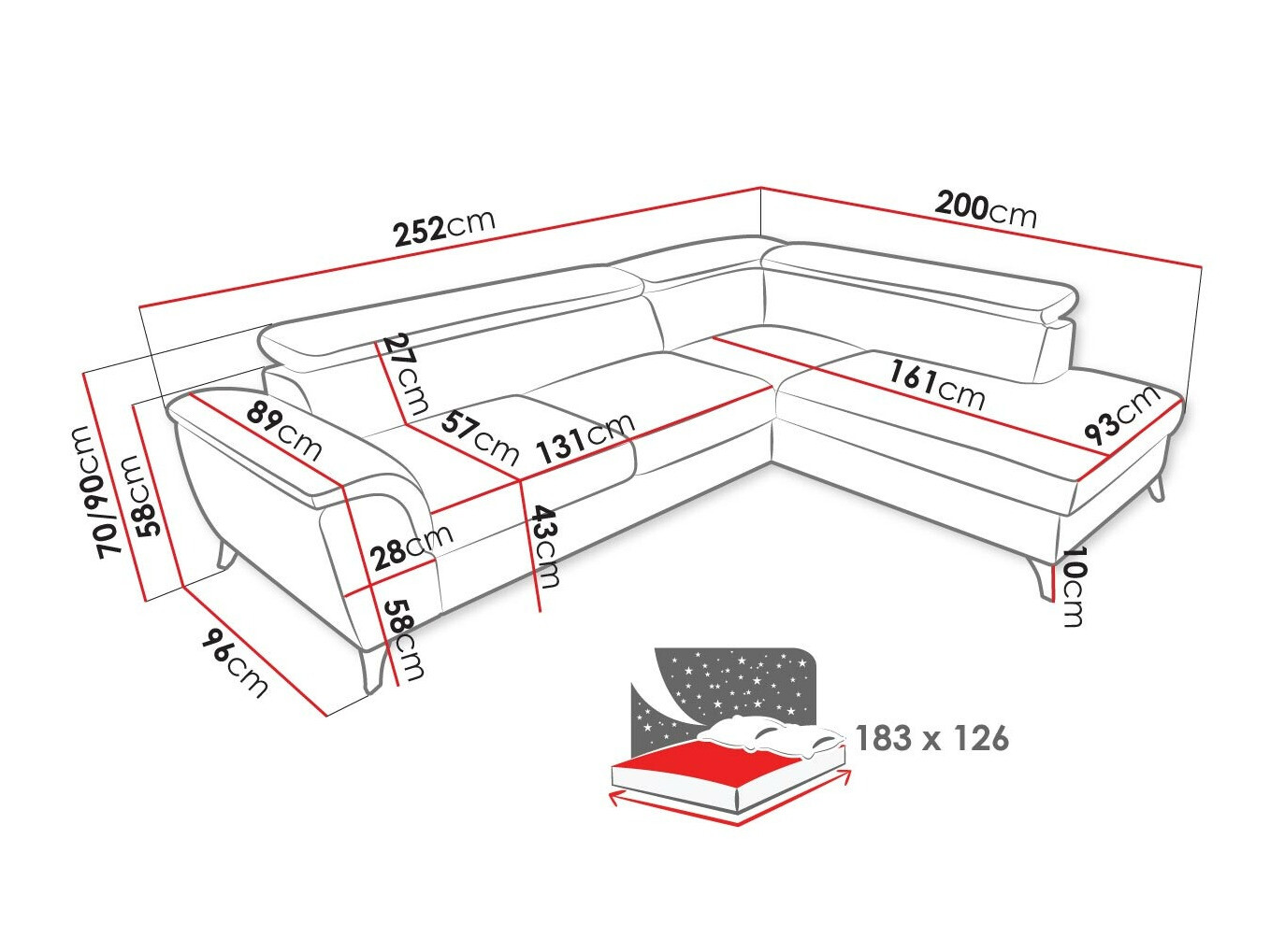 Ugaona sofa Lincoln 178 (Zetta 295)