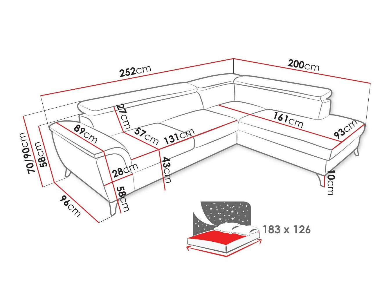Ugaona sofa Lincoln 178 (Zetta 300)