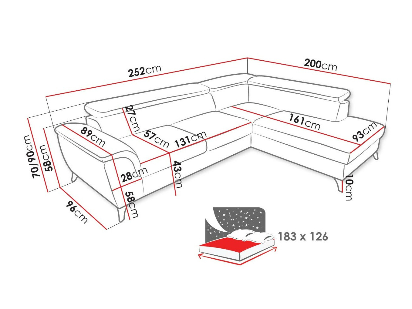 Ugaona sofa Lincoln 178 (Zetta 300)
