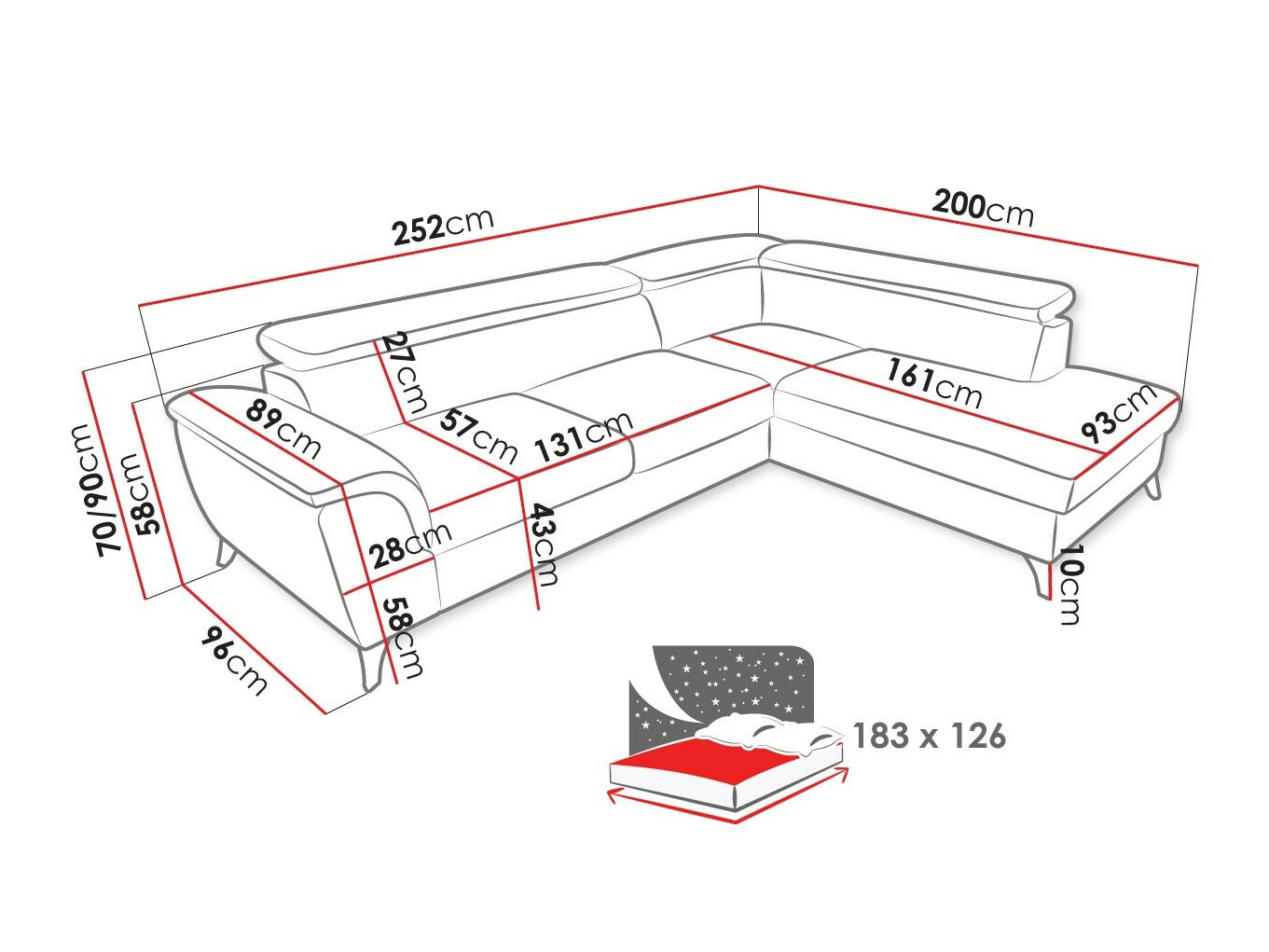 Ugaona sofa Lincoln 178 (Zetta 302)