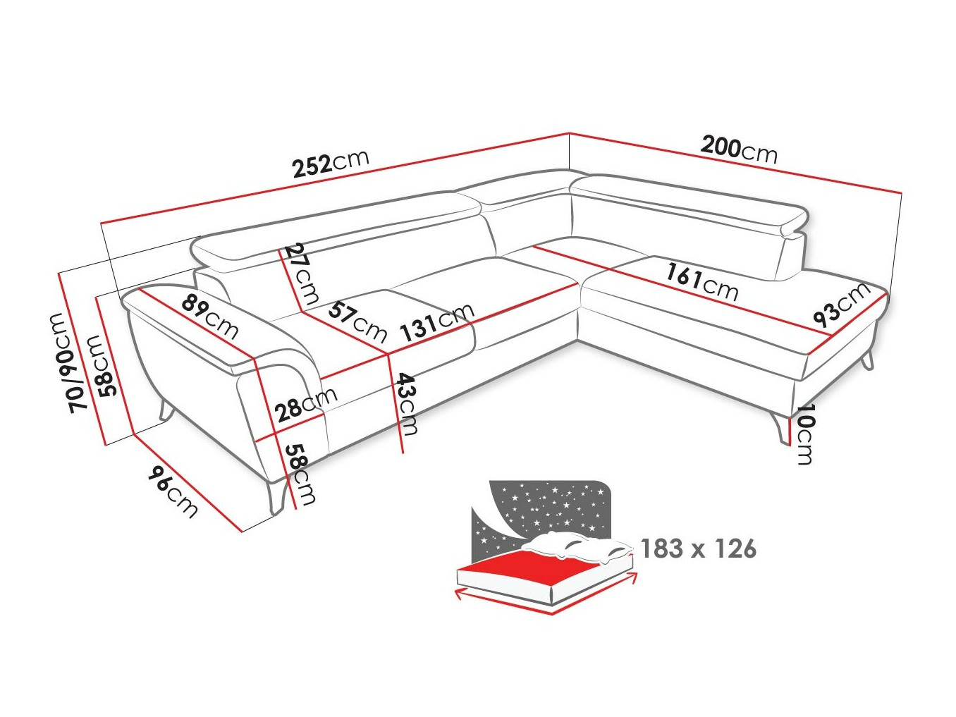 Ugaona sofa Lincoln 178 (Zetta 302)