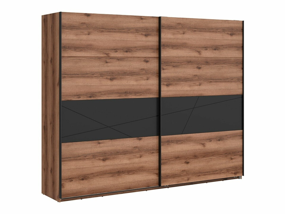 Ormar Fivale 124 (Tamni Delano hrast + Mat crna)