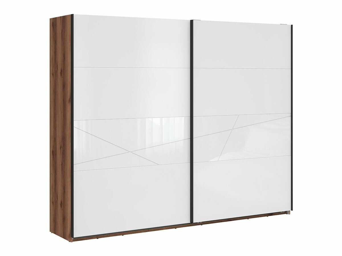 Ormar Fivale 124 (Tamni Delano hrast + Sjajno belo)