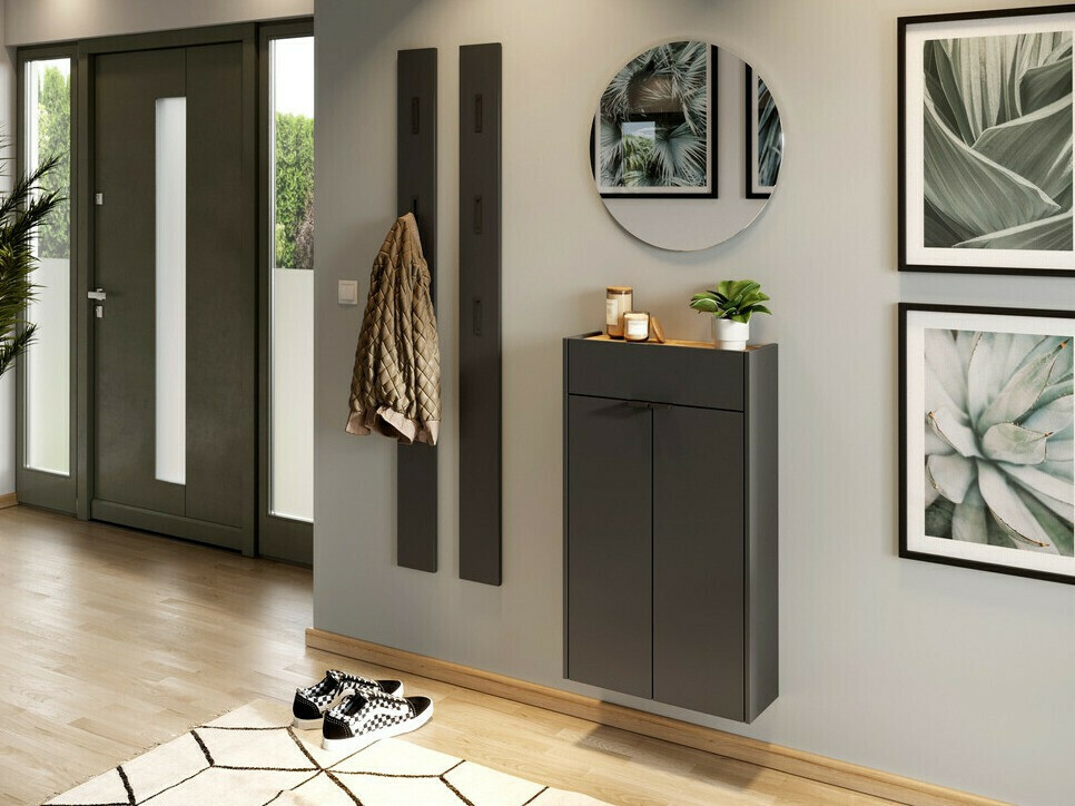 Polica za obuću Cirsale 101 (Graphite + Navarra hrast)