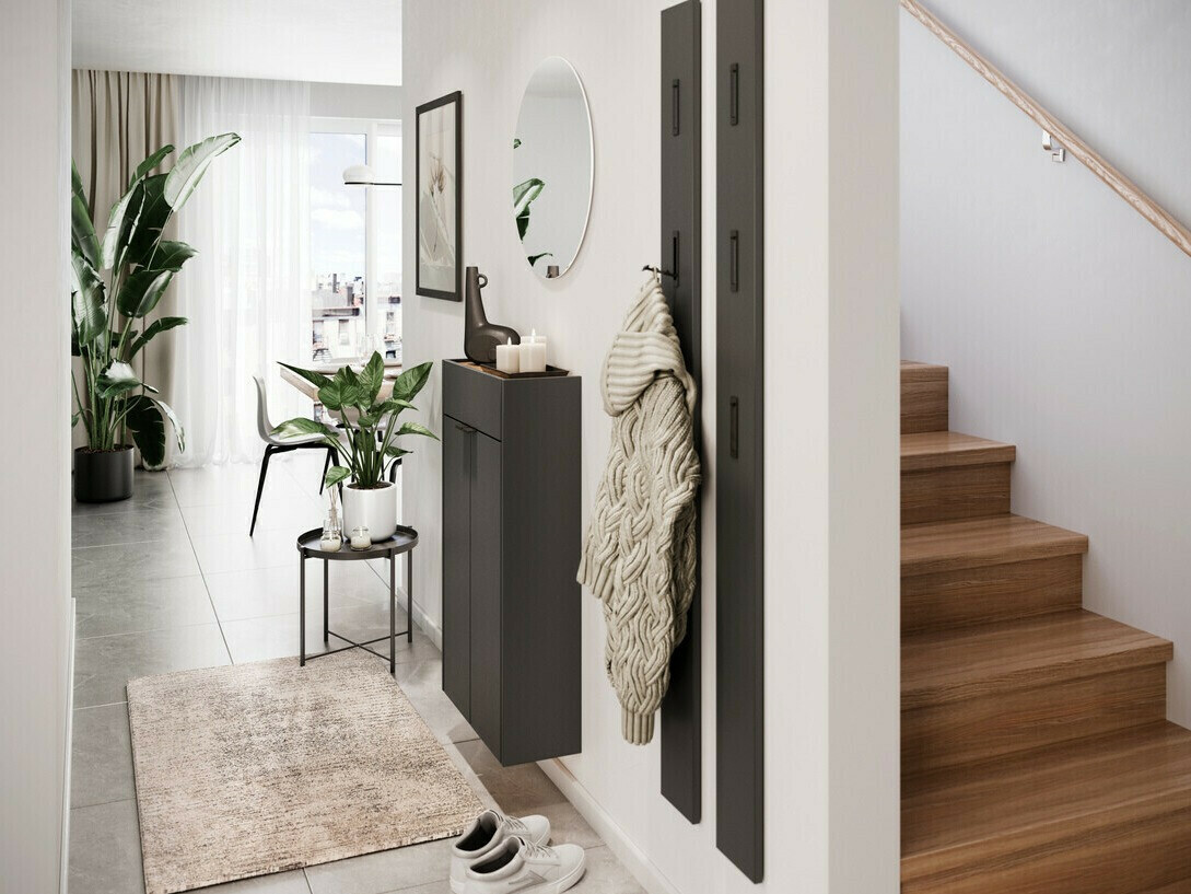 Polica za obuću Cirsale 101 (Graphite + Navarra hrast)