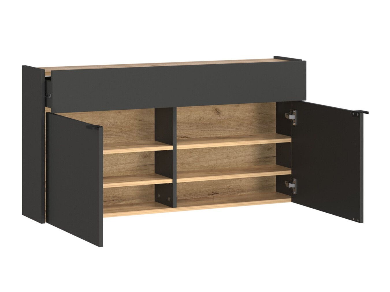 Polica za obuću Cirsale 102 (Graphite + Navarra hrast)