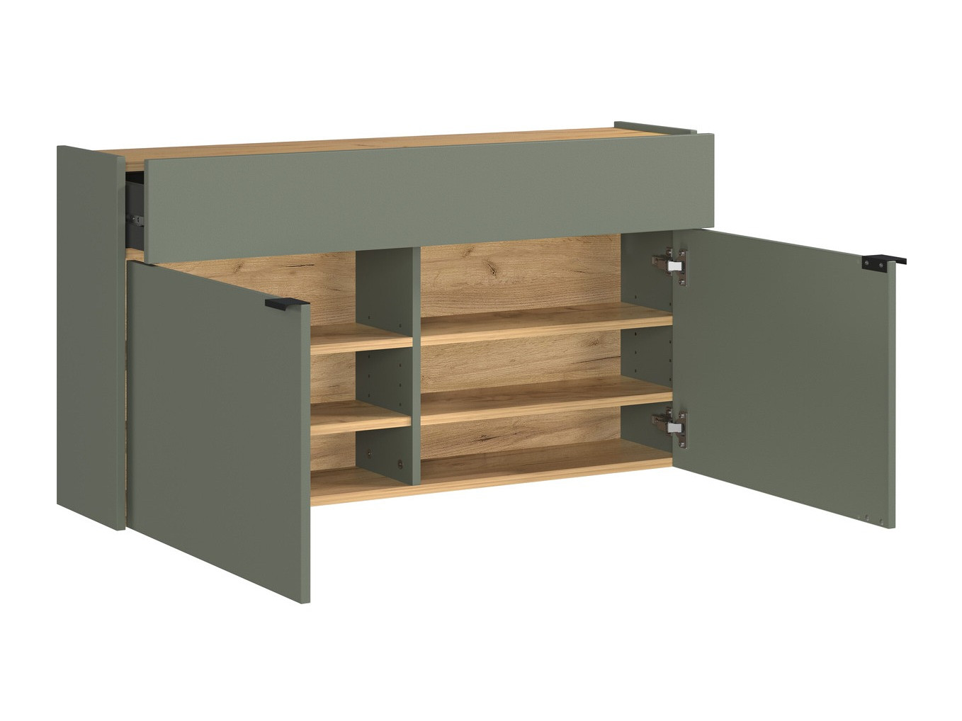 Polica za obuću Cirsale 102 (Прашњаво зелена + Navarra hrast)