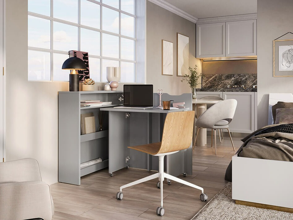 Ugaoni kancelarijski sto Concept Pro Lenart Levfere 156 (Sivo)