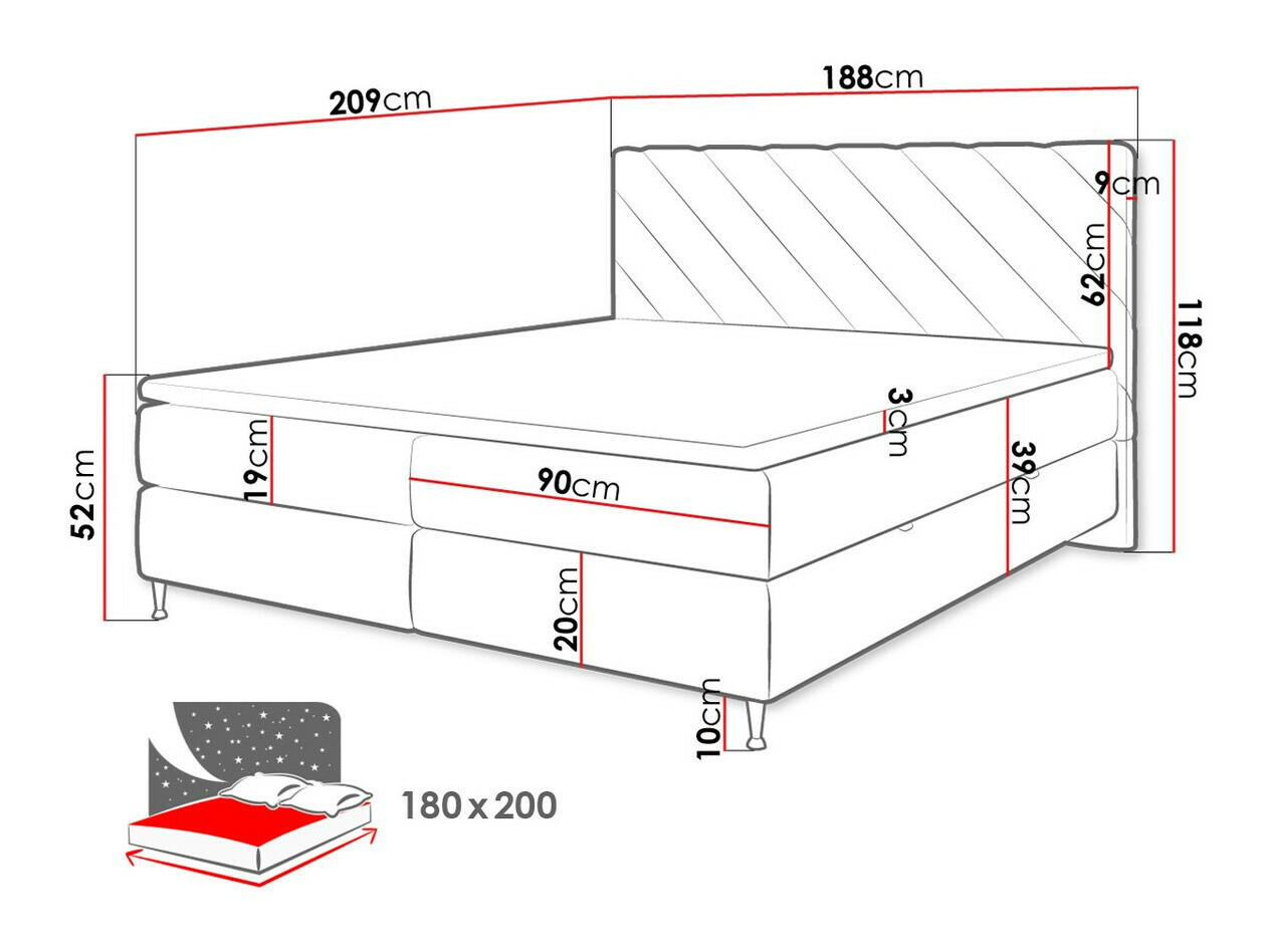 Boxspring krevet ComfiDream 176 (Fresh 1)