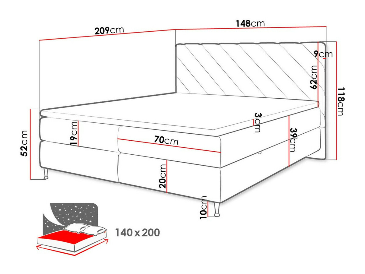 Boxspring krevet ComfiDream 176 (Fresh 32)