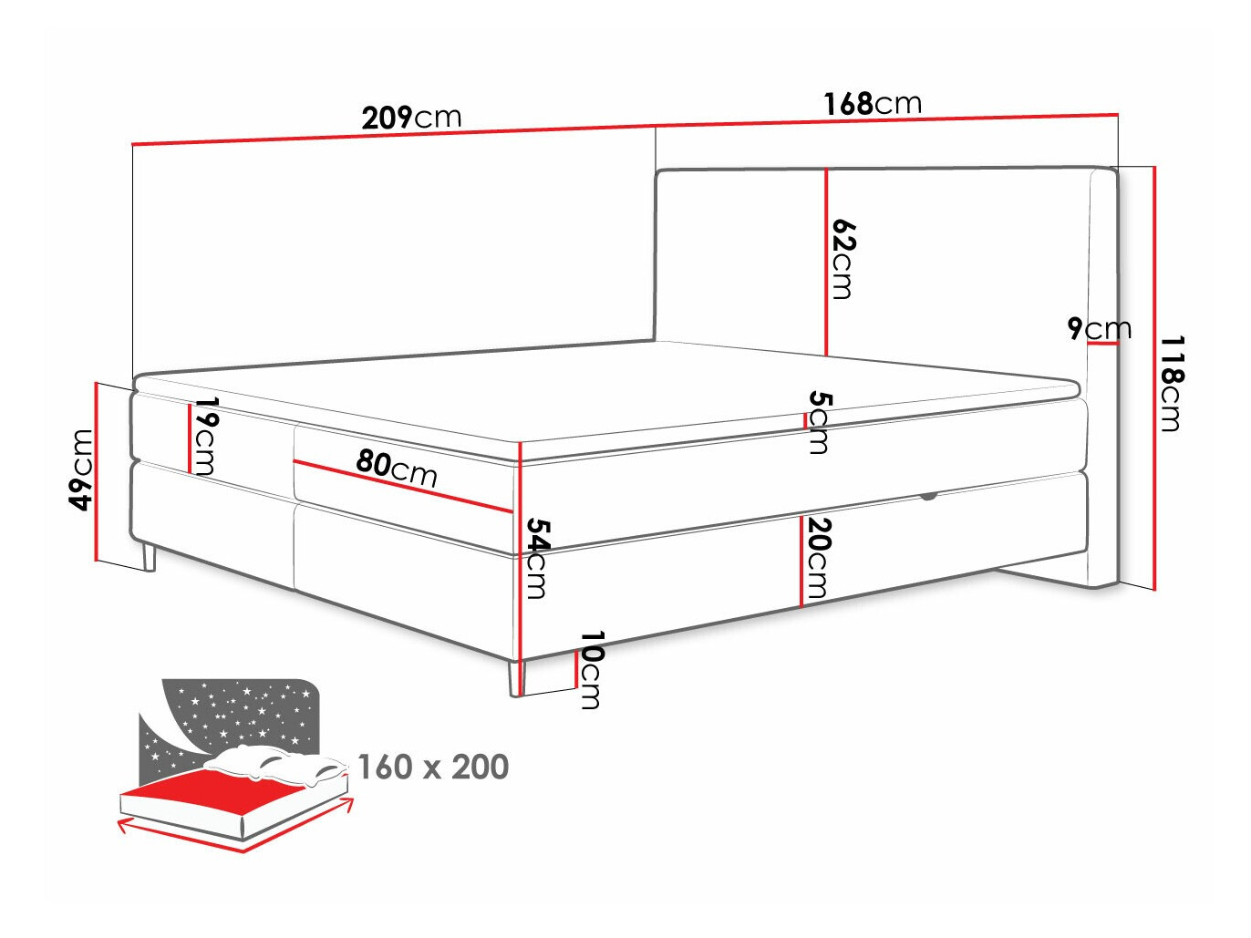 Boxspring krevet ComfiDream 177 (Poso 05 + Kronos 05)