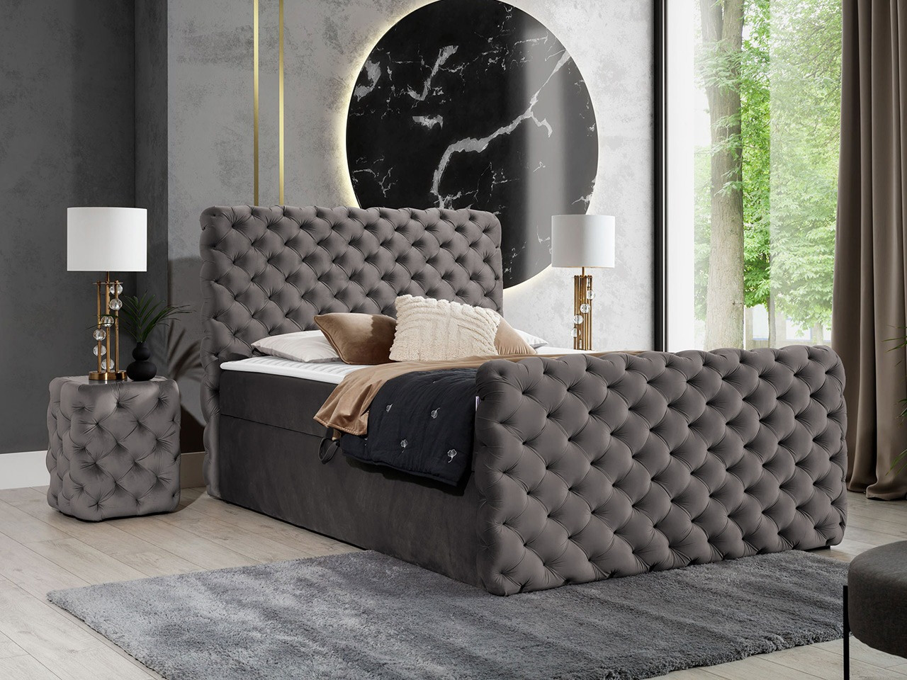 Boxspring krevet Baltimore 186 (Velluto 17)